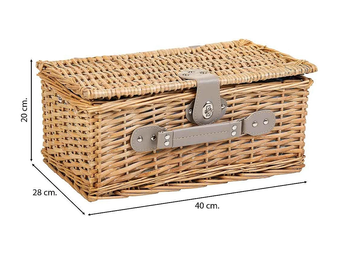 Brauner Picknickkorb 40x28x20h cm