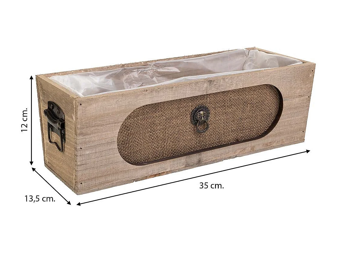 Braune Holzschublade 35x13,5x12h cm