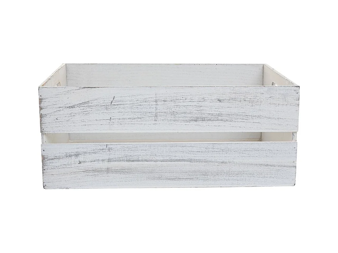 Set mit 4 weißen Holzkörben