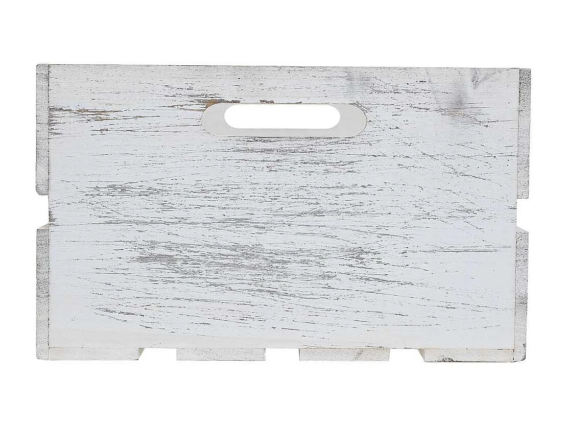 Set di 4 cestini in legno bianco