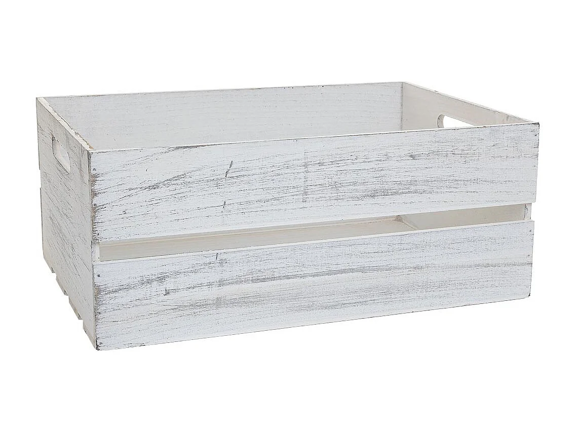 Set di 4 cestini in legno bianco