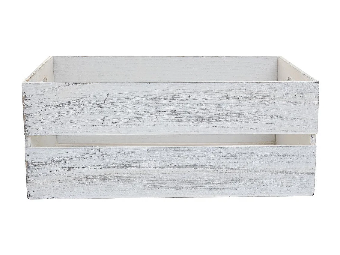 Set di 4 cestini in legno bianco