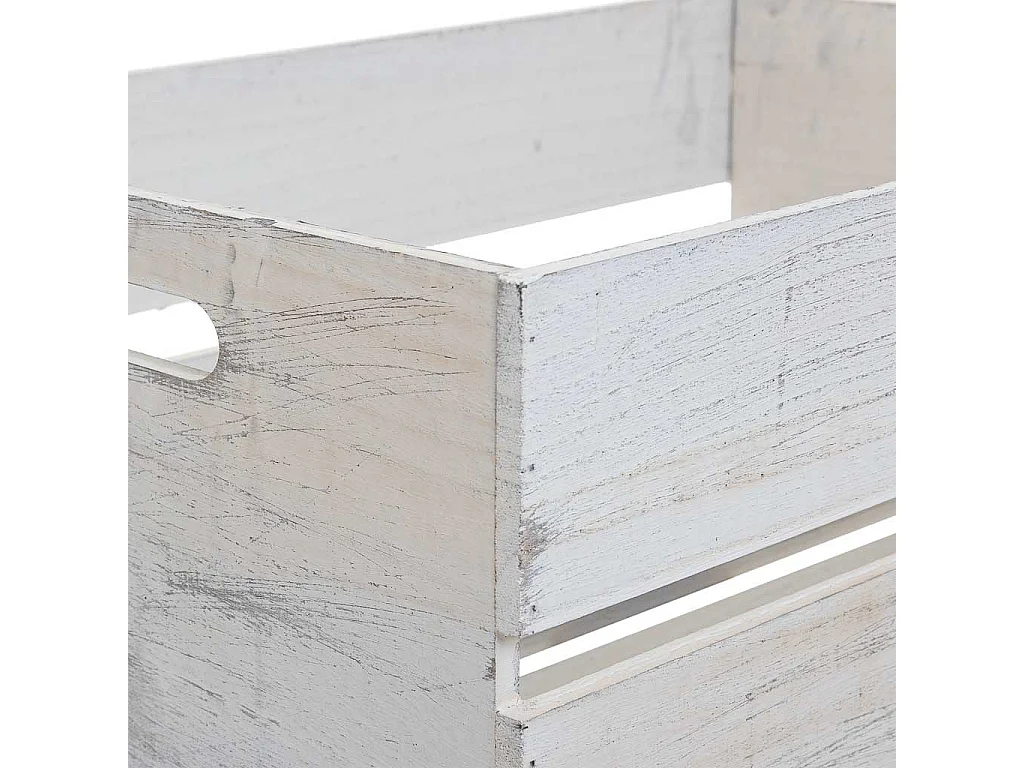 Set di 4 cestini in legno bianco