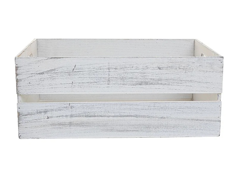 Conjunto de 4 cestos de madeira brancos