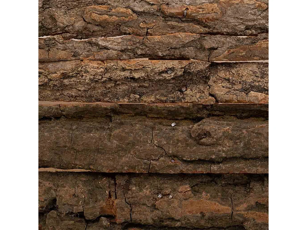 Holzkorb mit braunen Griffen 36x12x11h cm