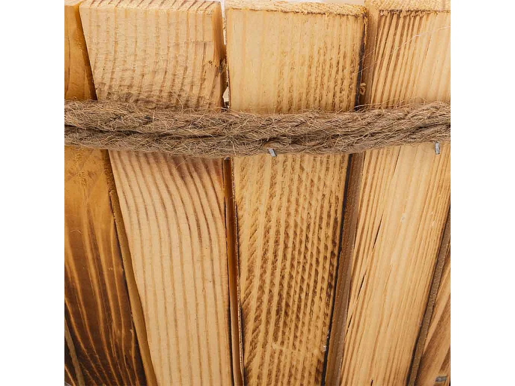 Cesto de madera y cuerda marrón d22x12