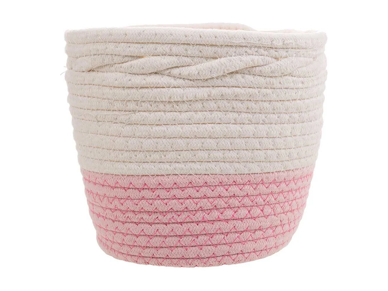 Cesto blanco de cuerda trenzada 36x22x18