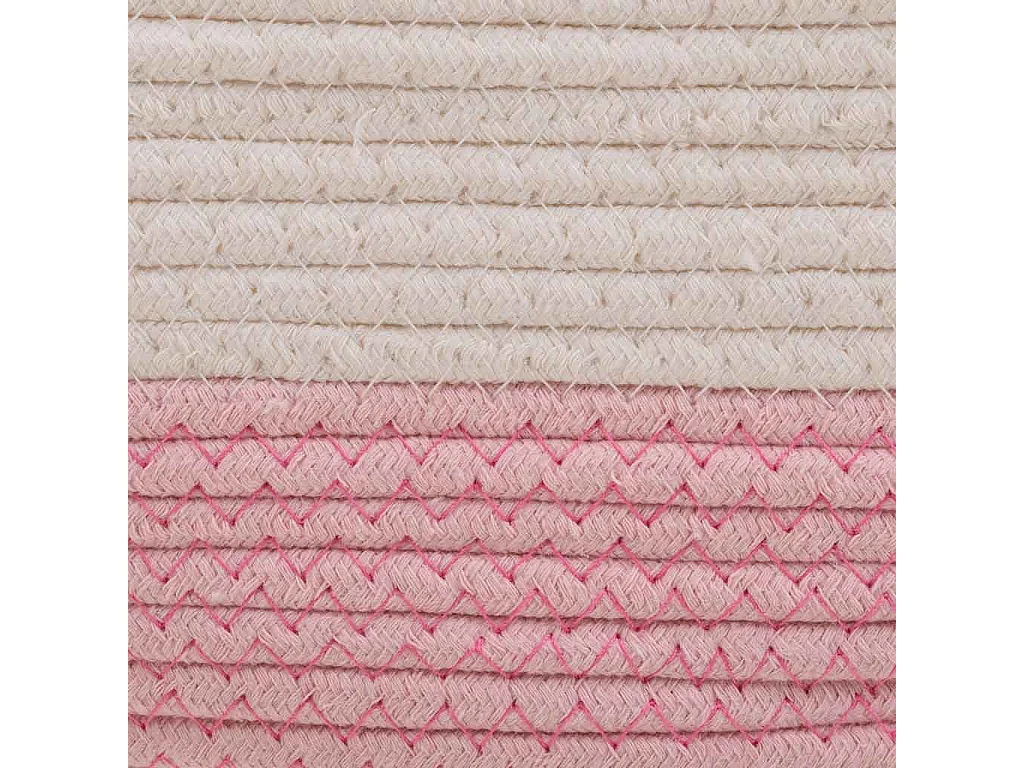 Cesto blanco de cuerda trenzada 36x22x18