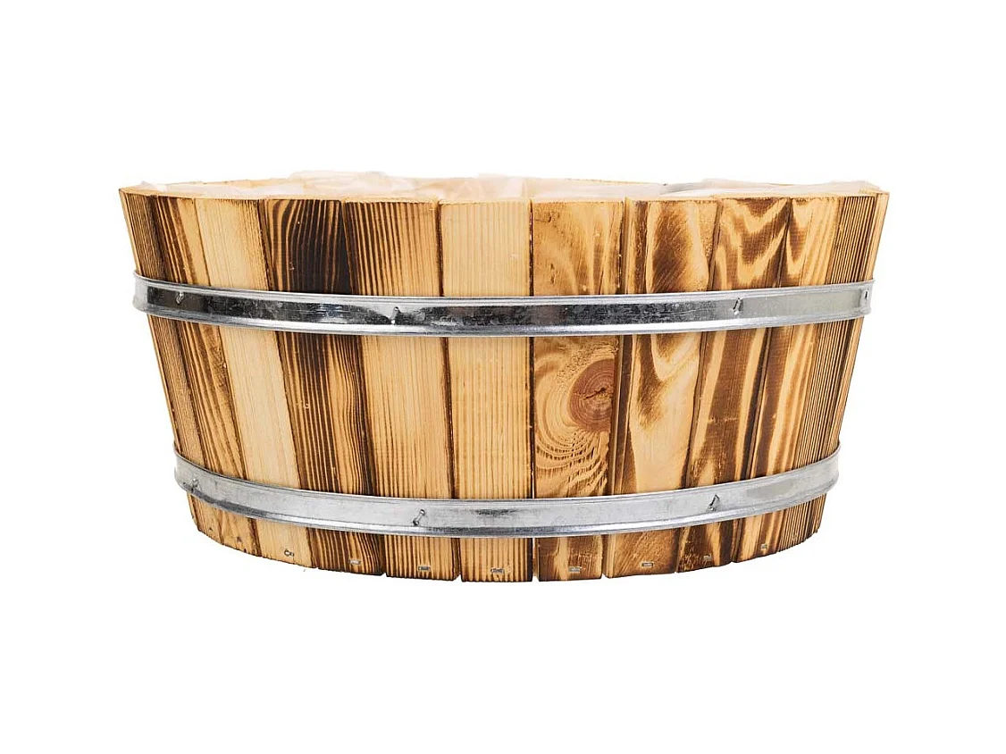 Cesto in legno e corda marrone d34,5x15h