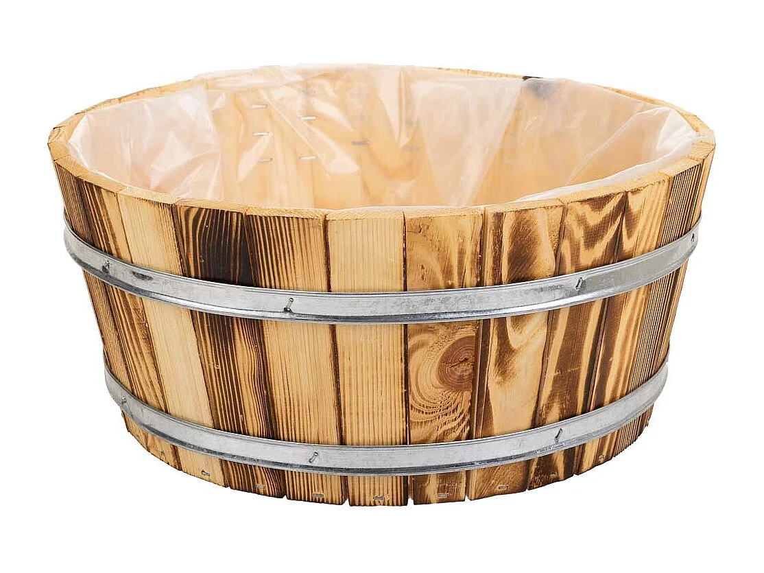 Cesto in legno e corda marrone d34,5x15h