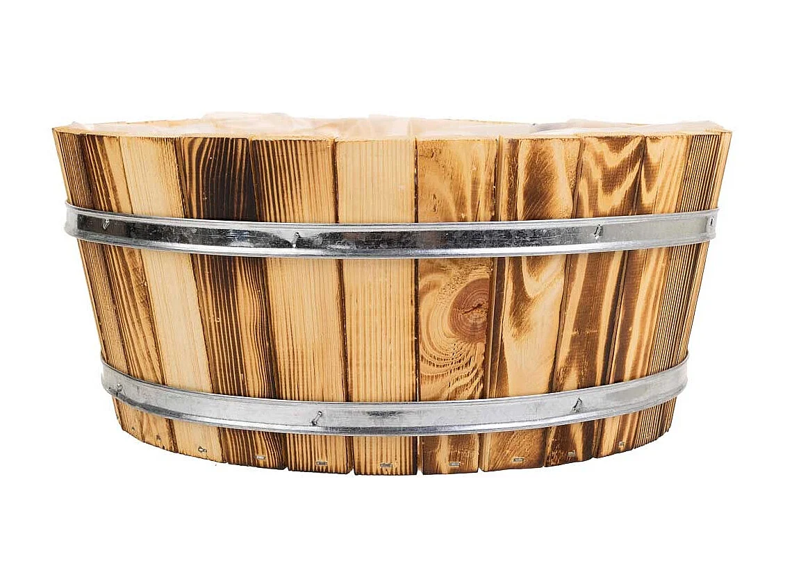 Cesto in legno e corda marrone d34,5x15h