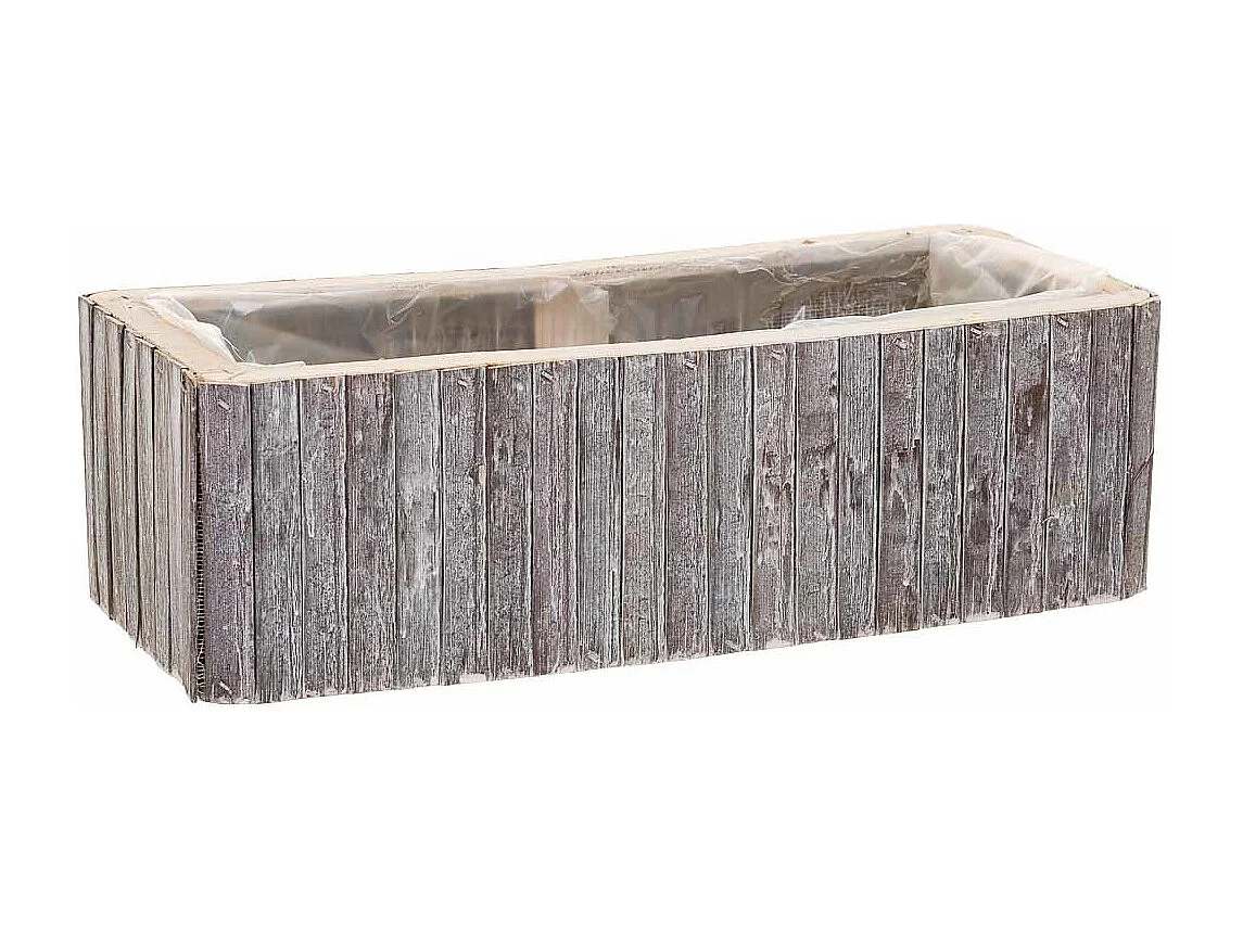 Cesto Rectangular de madera gris 35.5x14.5x11