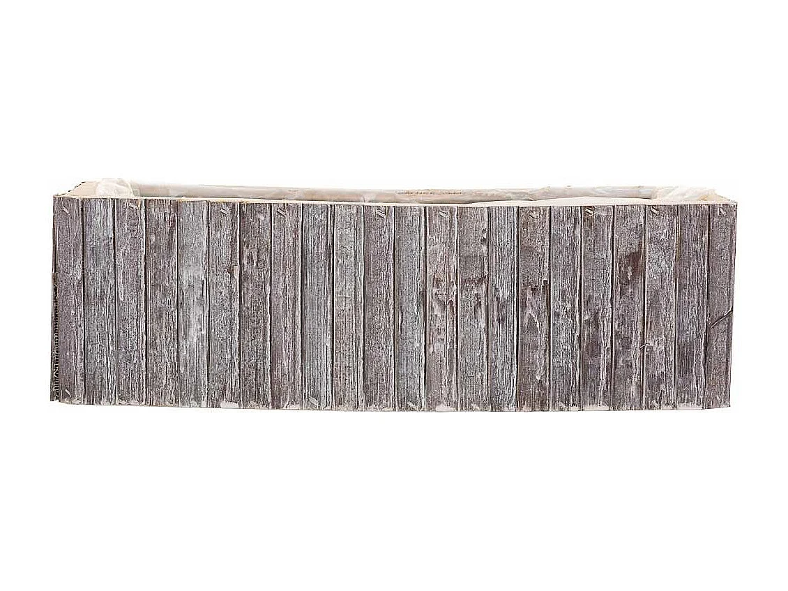 Panier rectangulaire en bois gris 35.5x14.5x11h