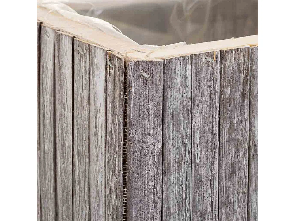 Panier rectangulaire en bois gris 35.5x14.5x11h