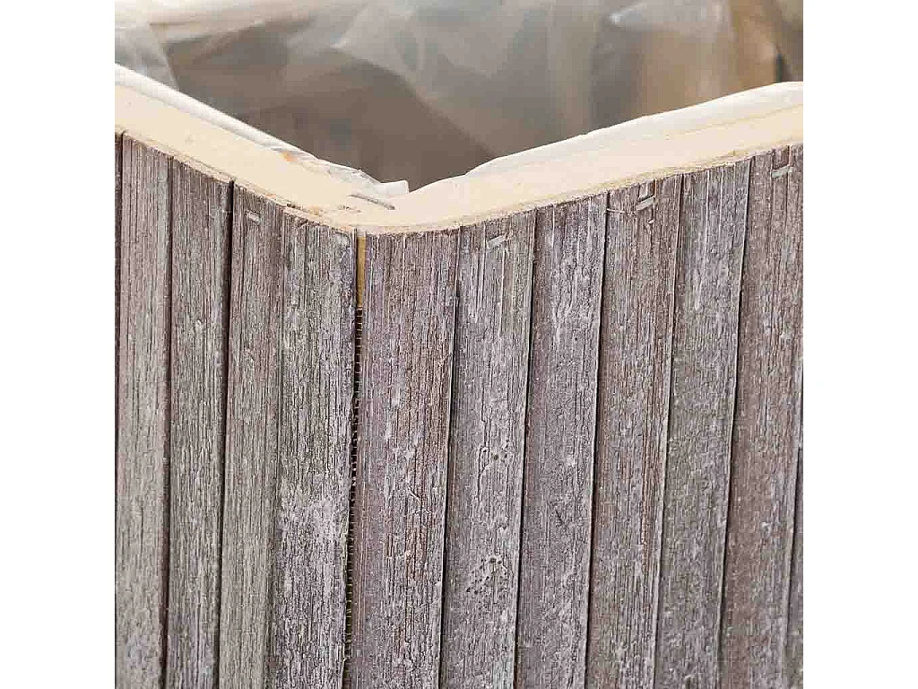 Cesto Rectangular de madera gris 20.5x14.5x11