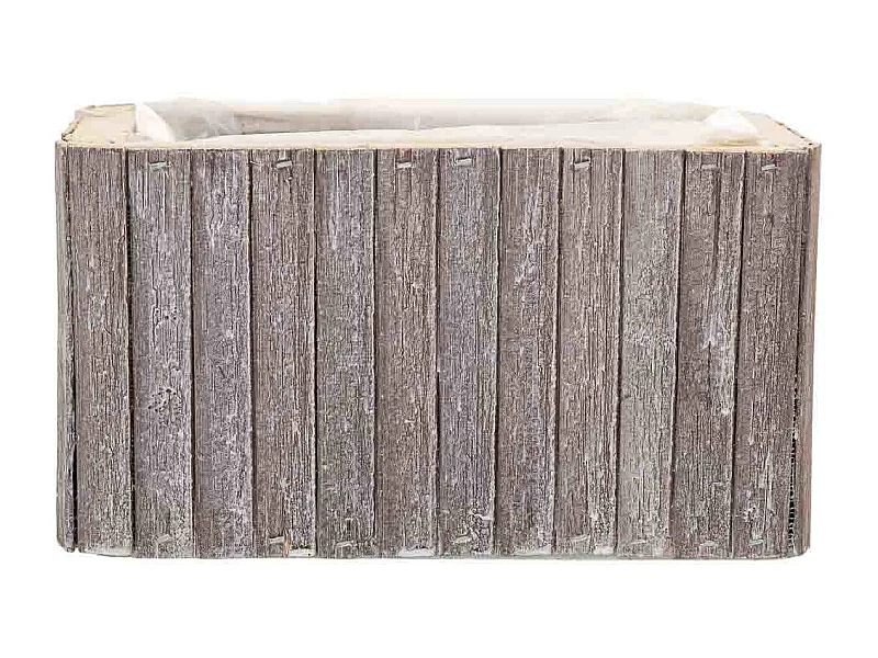 Cesto Rectangular de madera gris 20.5x14.5x11