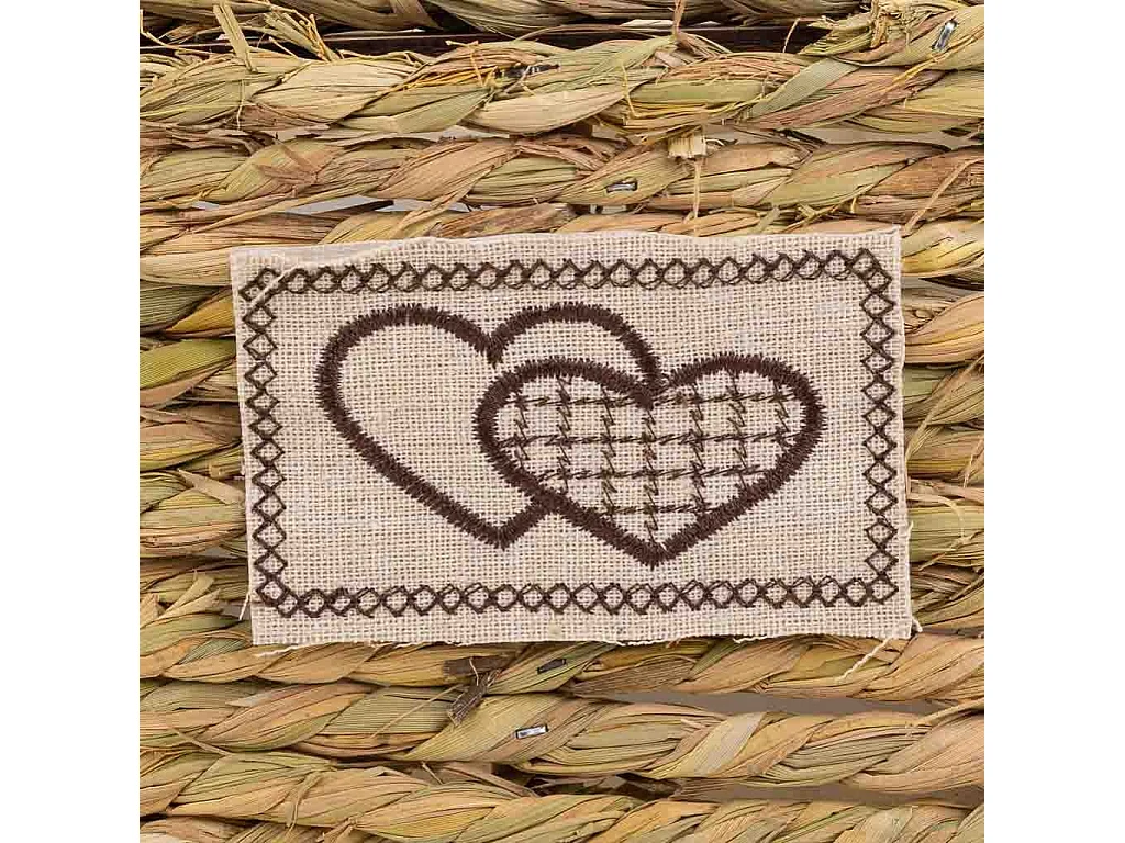 Cesto de cuerda trenzada marrón 19x19x13