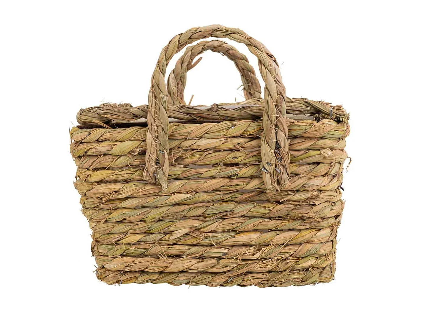 Cesto in corda intrecciata marrone 19x19x13h