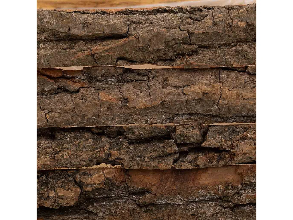 Cesto in legno con manici marroni 25x25x11h