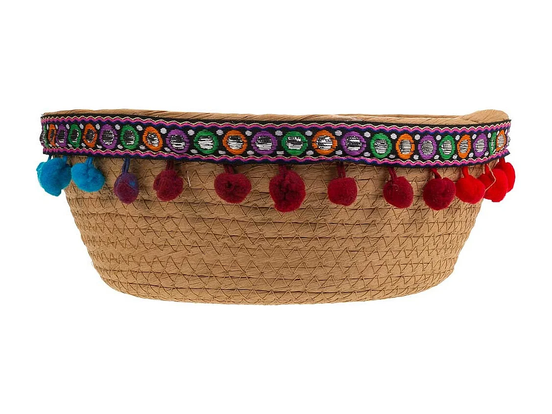 BraunerKorb aus geflochtenem Seil, D29x11h cm