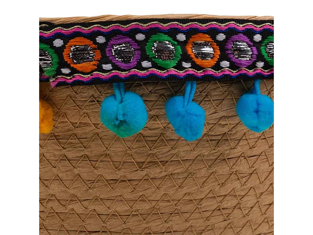 Cesto marrón de cuerda trenzada d29x11