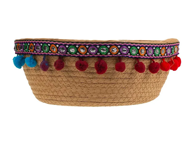 Cesto marrón de cuerda trenzada d29x11