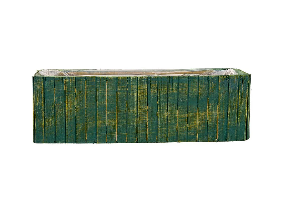 Panier rectangulaire en bois vert 35.5x14.5x11h