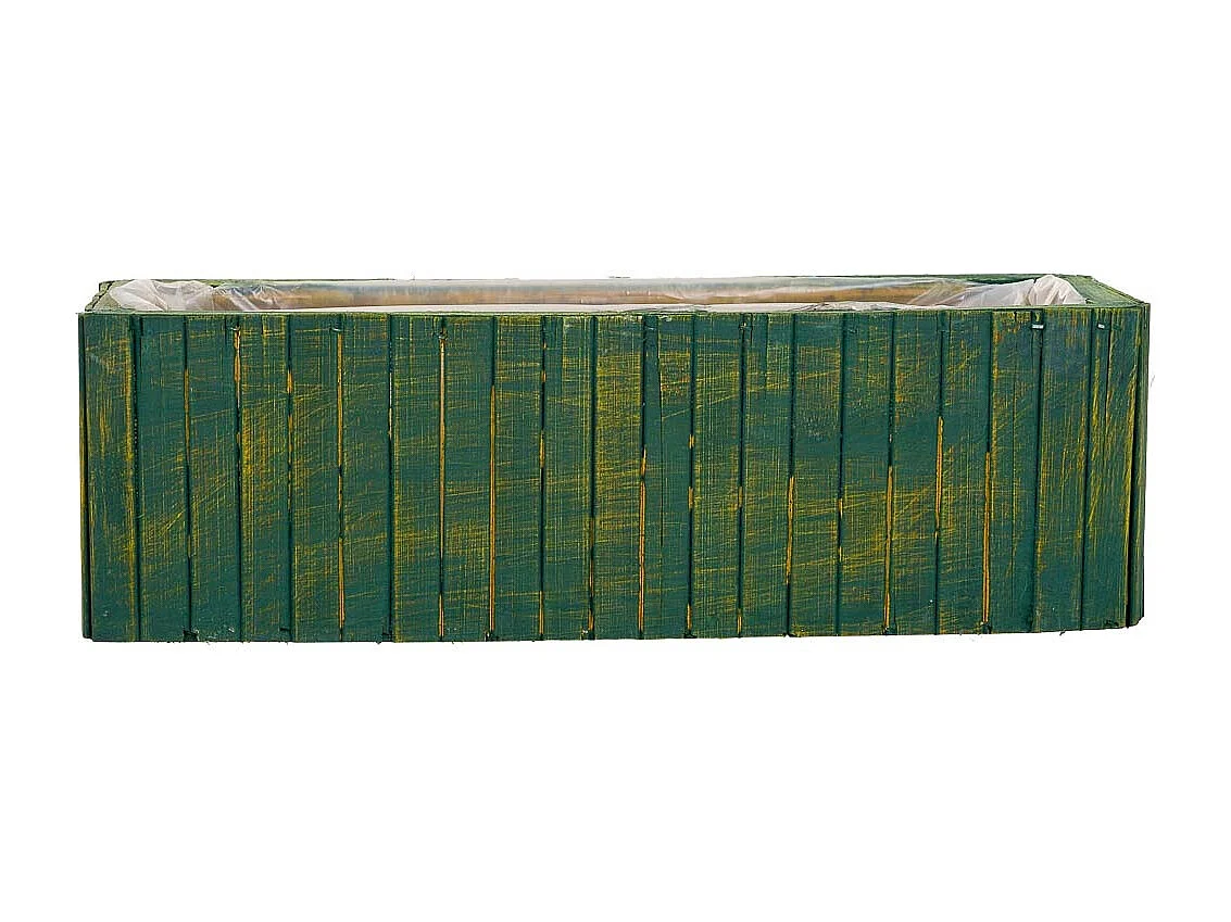 Panier rectangulaire en bois vert 35.5x14.5x11h