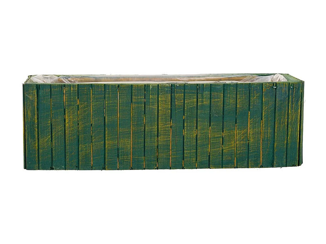 Panier rectangulaire en bois vert 35.5x14.5x11h