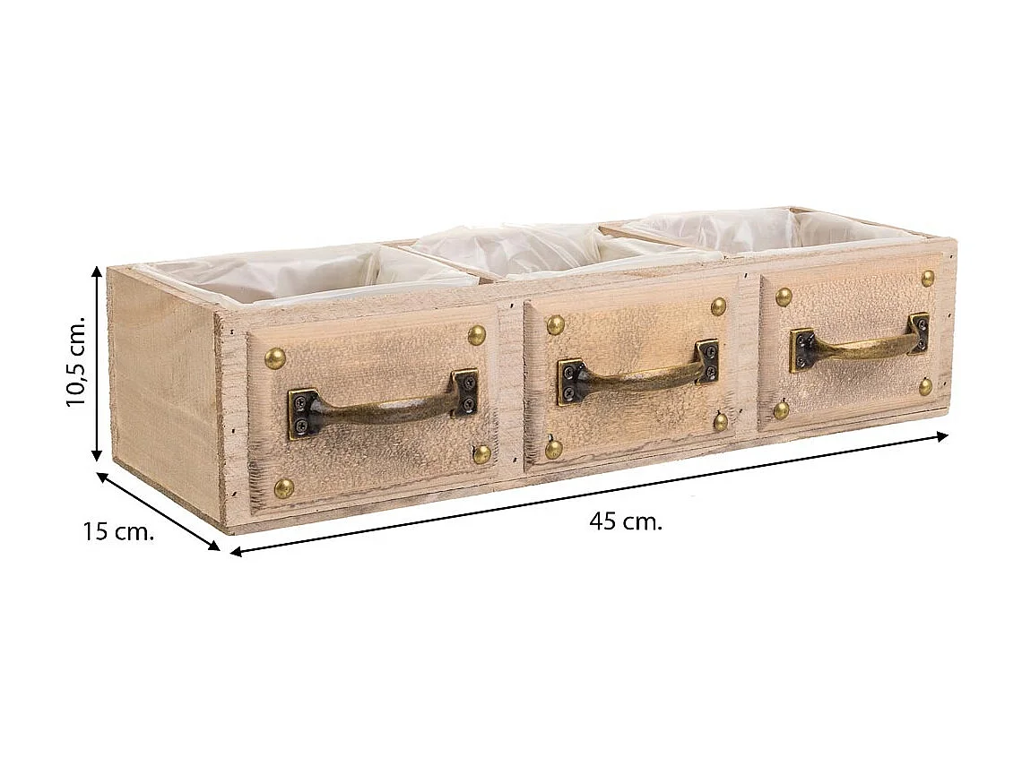 Cassetto in legno marrone 45x15x10,5h