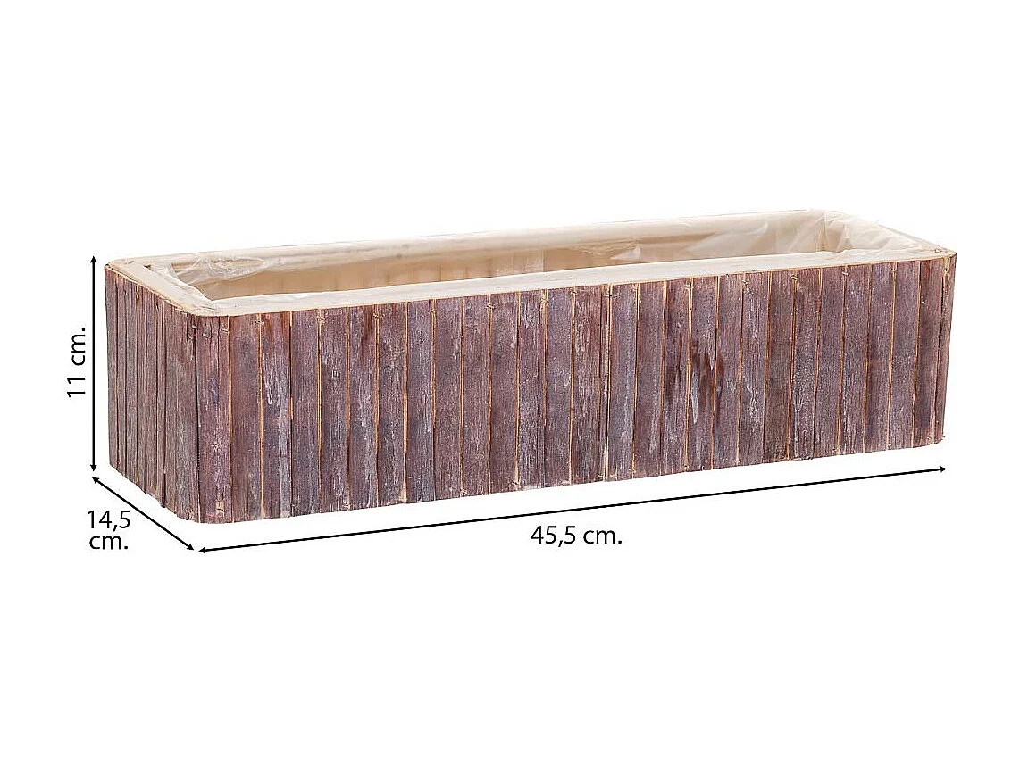 Rechteckiger grauer Holzkorb 45,5x14,5x11h cm