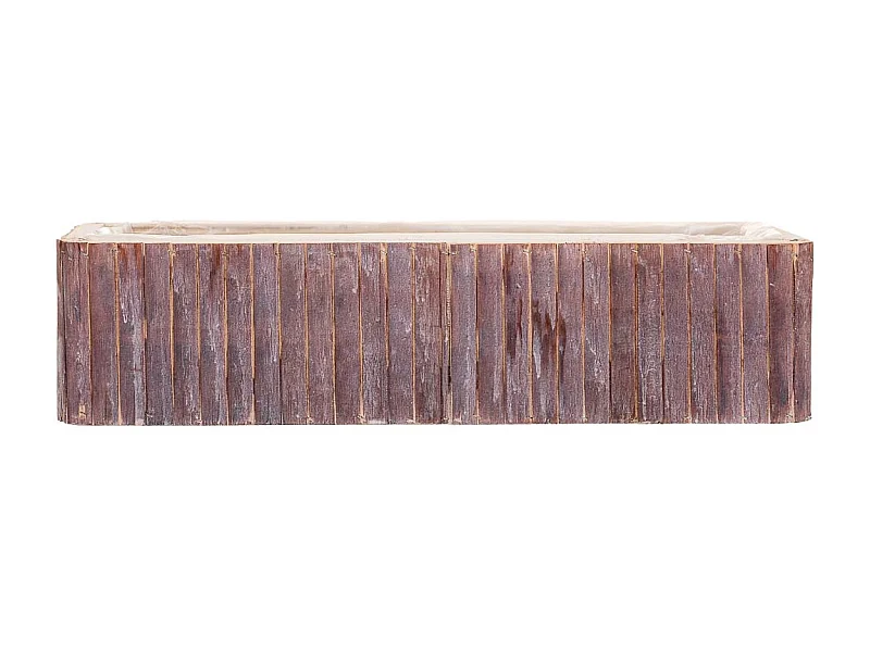 Cesto retangular de madeira cinza 45,5x14,5x11