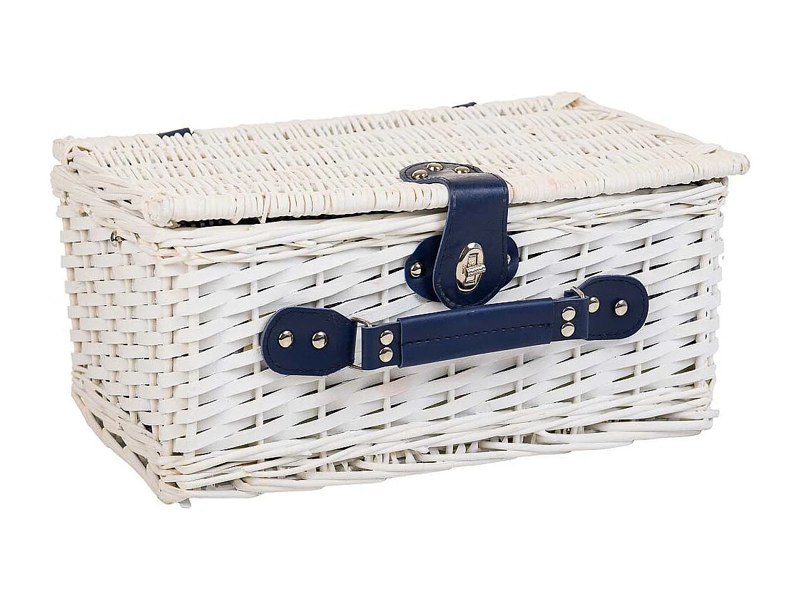 Cesta de piquenique branca 36x26x16