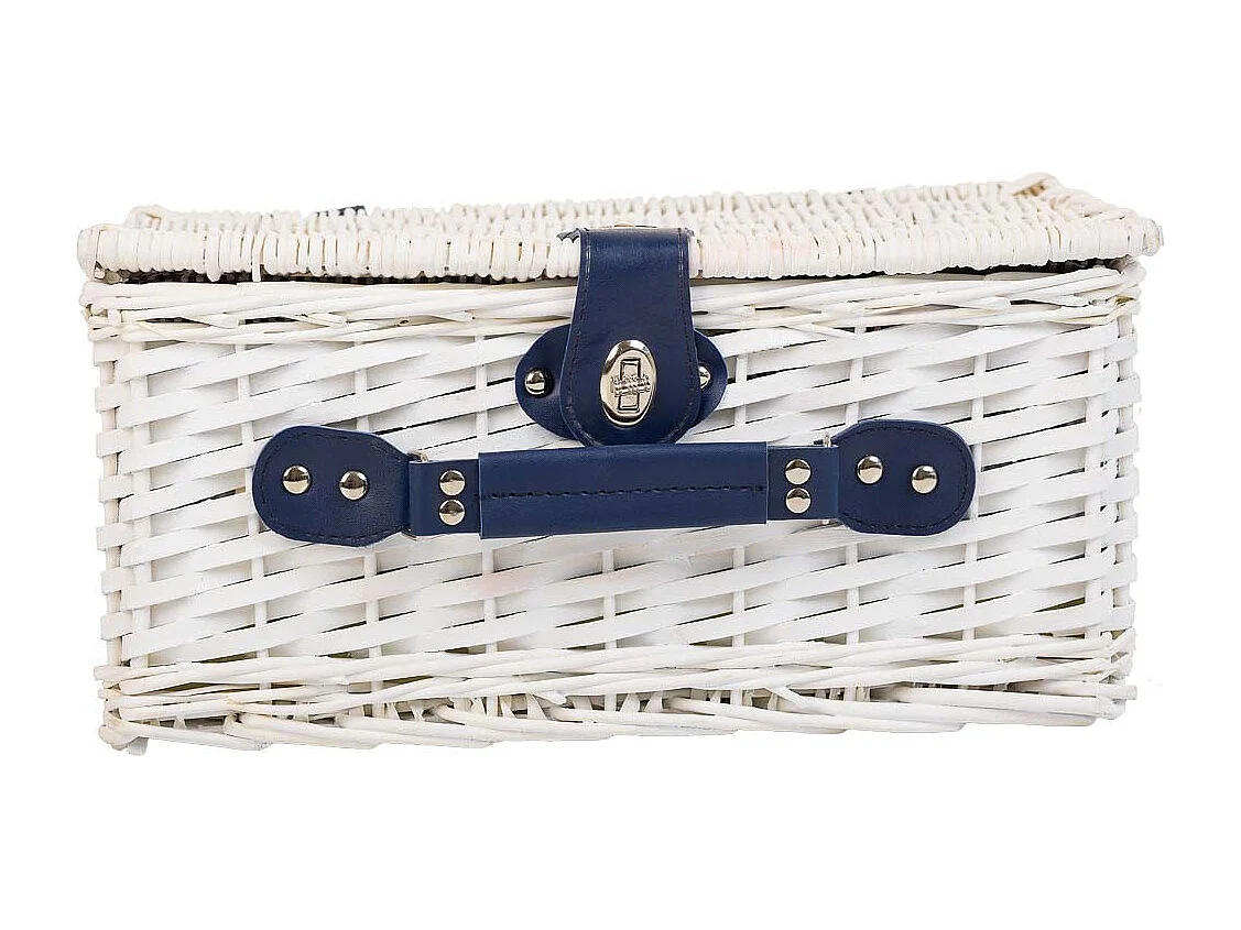 Cesta de piquenique branca 36x26x16