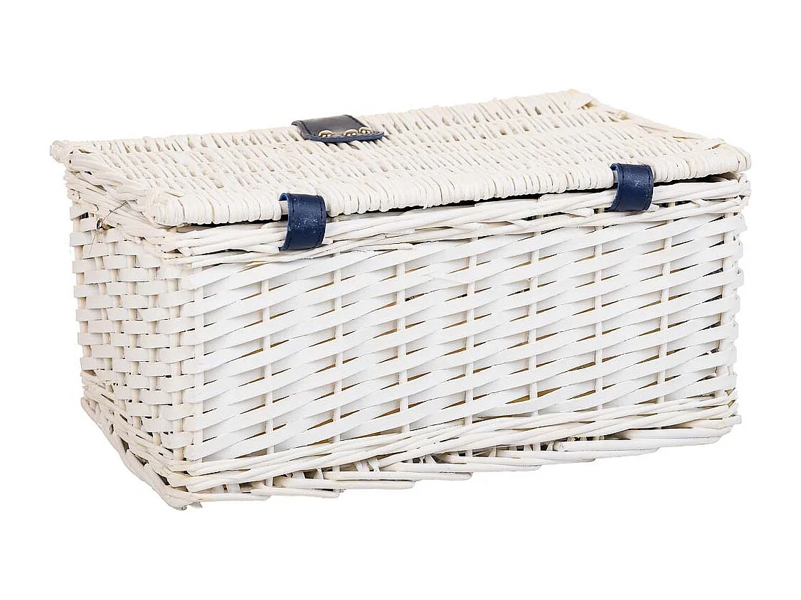 Cesta de piquenique branca 36x26x16