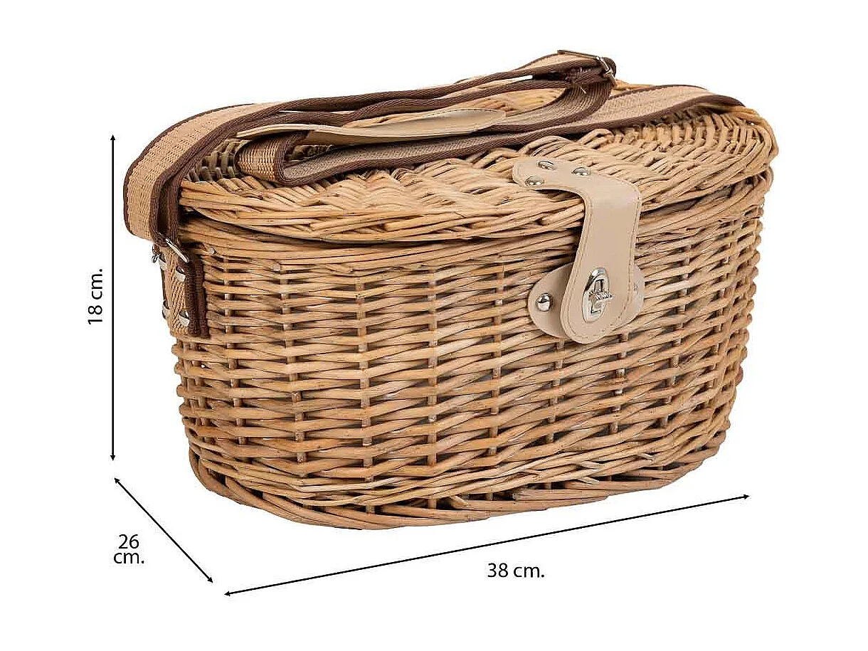 Cesta de piquenique marrom 38x26x18