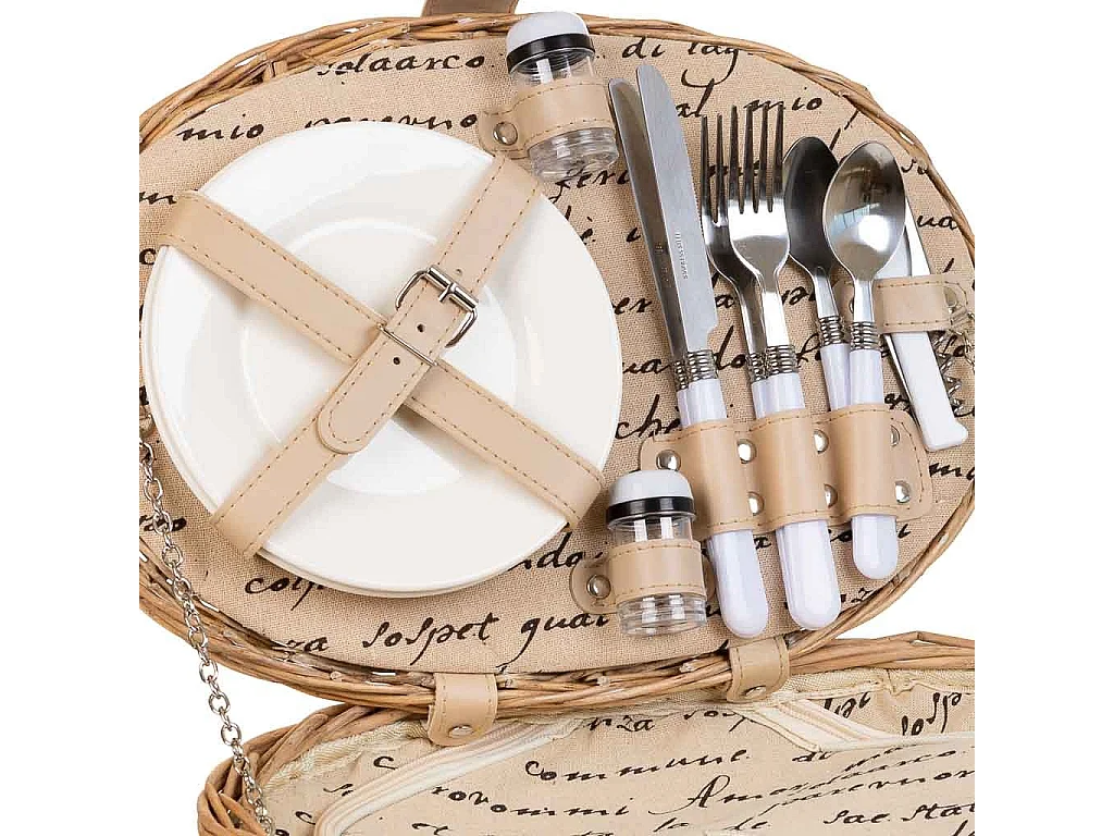 Cesta de piquenique marrom 38x26x18