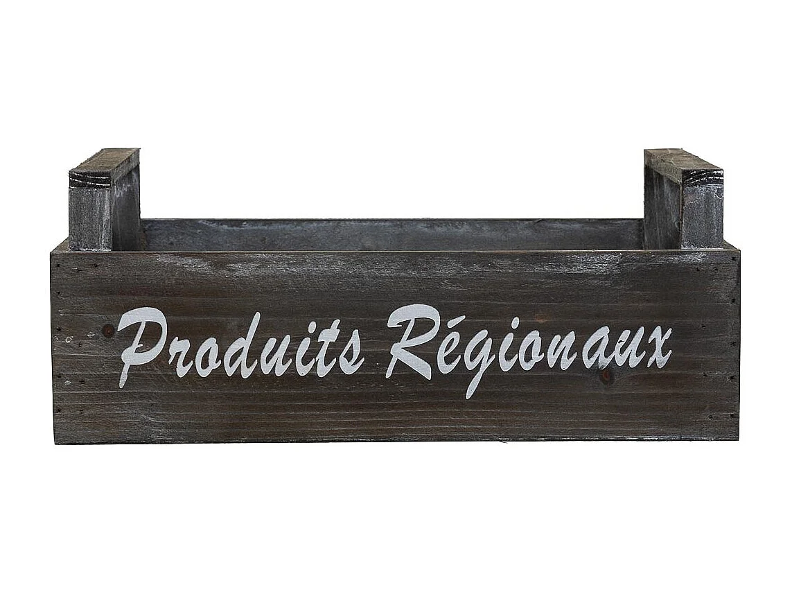 Panier en bois gris 33x21x9/13 h