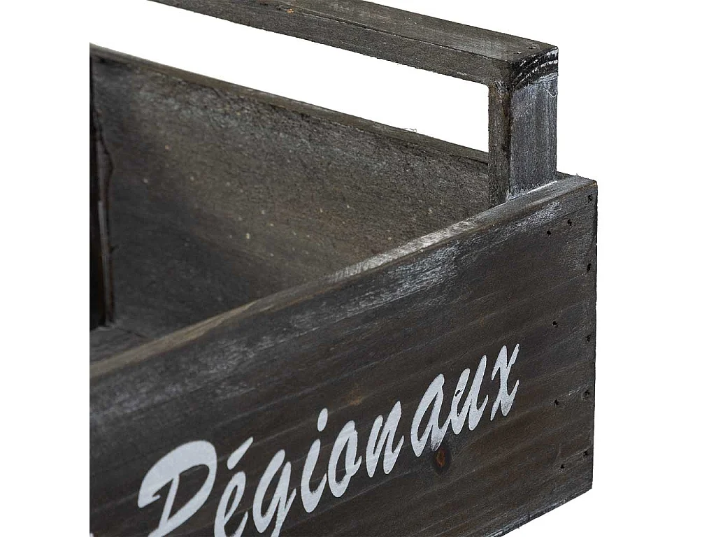 Cesto de madera gris 33x21x9/13