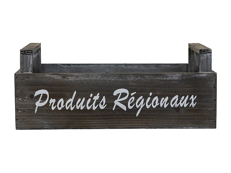 Cesto de madera gris 33x21x9/13