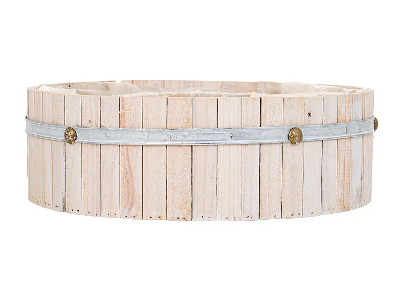 Cestino tondo in legno marrone 36x36x11h