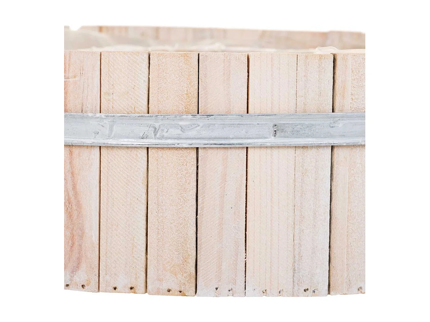 Cesto redondo de madera marrón 36x36x11