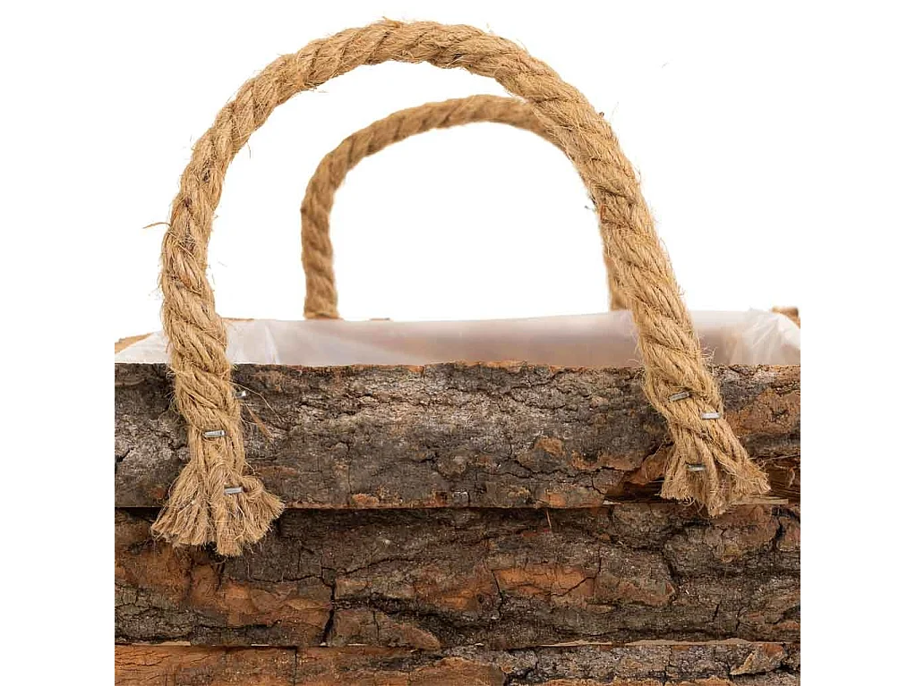 Cesto in legno con manici marroni 20x20x10h