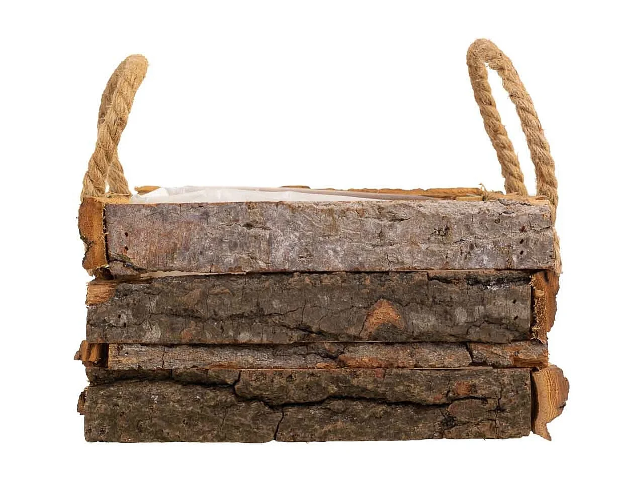 Cesto in legno con manici marroni 20x20x10h