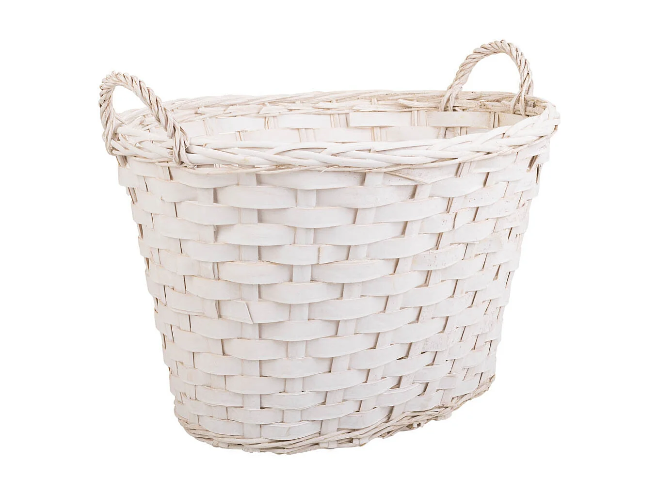 Cesto de mimbre blanco 54x41x35/42