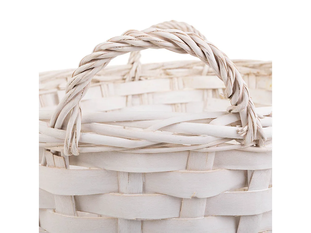 Cesto de mimbre blanco 54x41x35/42