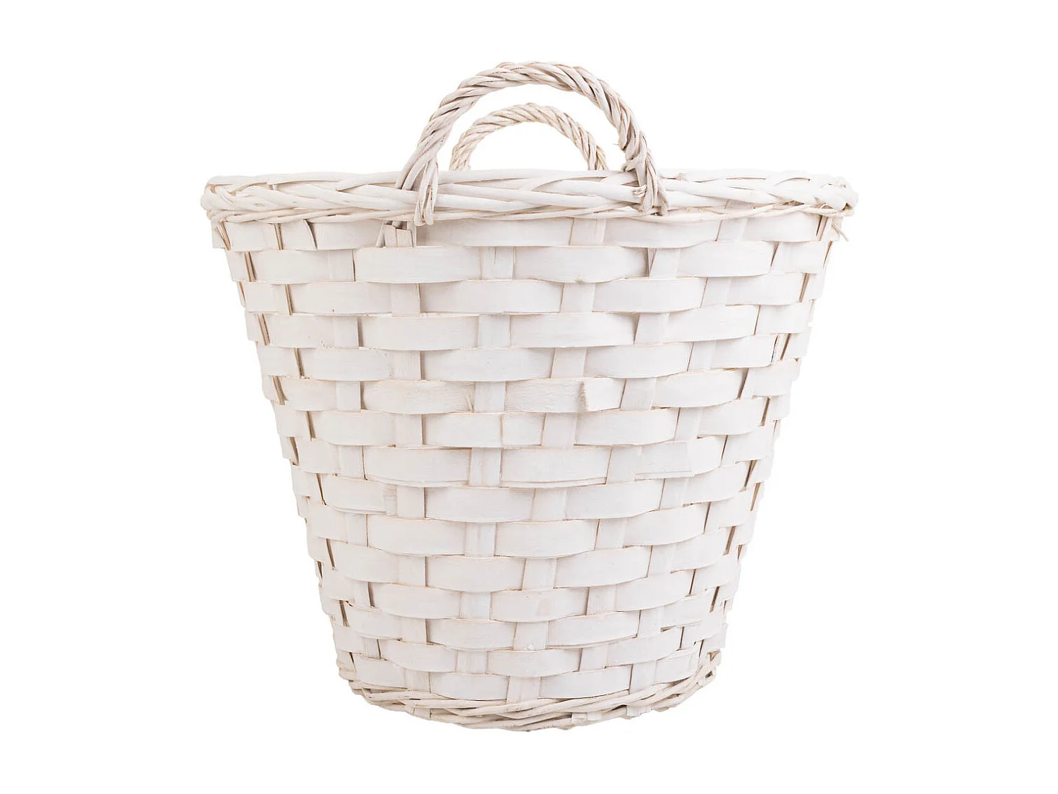 Cesto de mimbre blanco 54x41x35/42