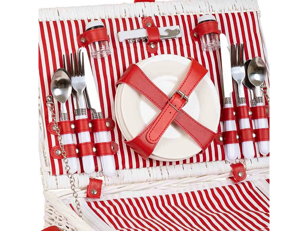 Cesta de picnic blanca 44x30x20