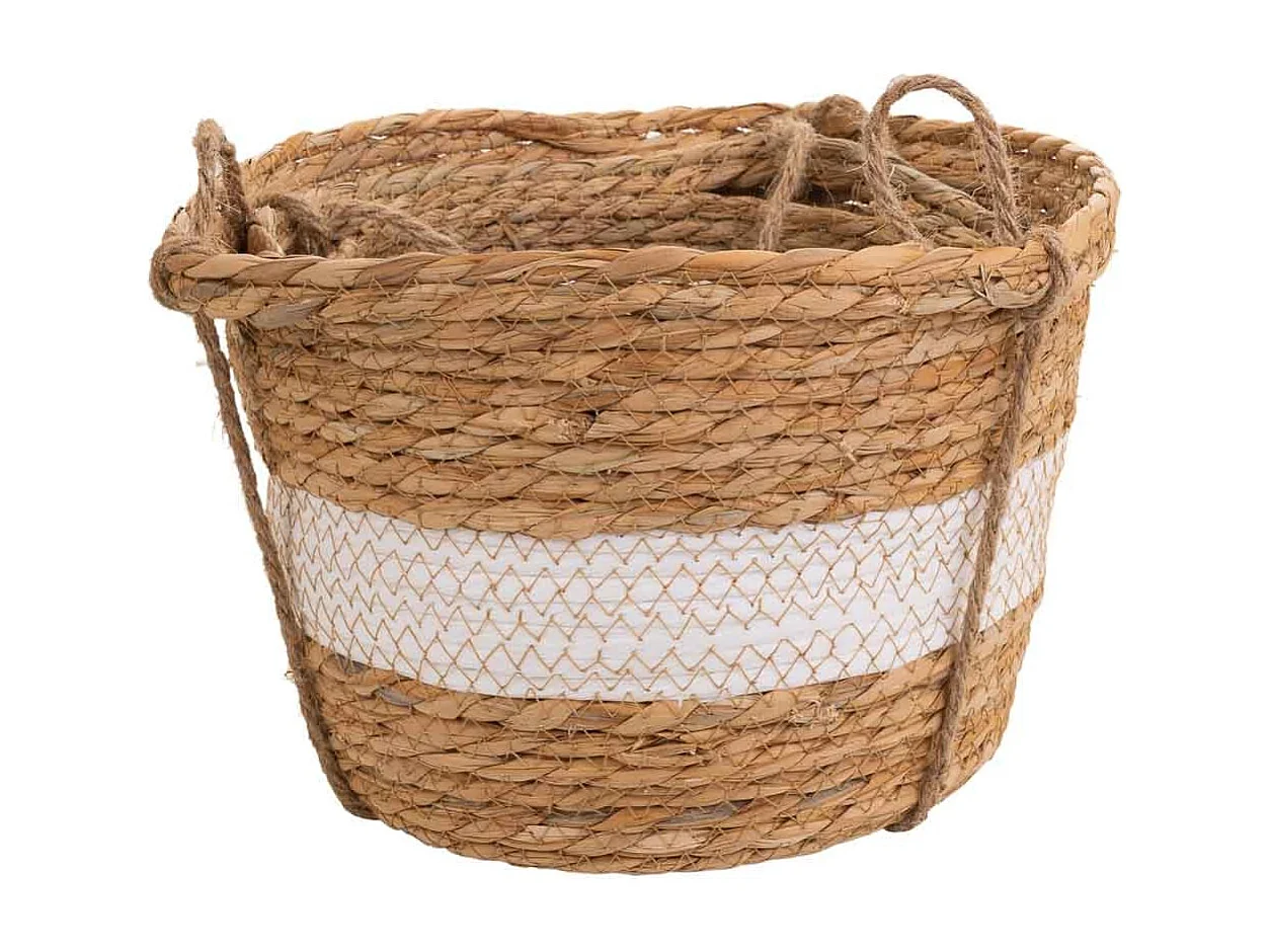 2 cestos colgantes color marrón