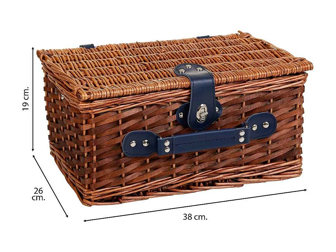 Cesta de piquenique marrom 38x26x19